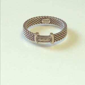 Tiffany & Co. sterling silver mesh Somerset ring